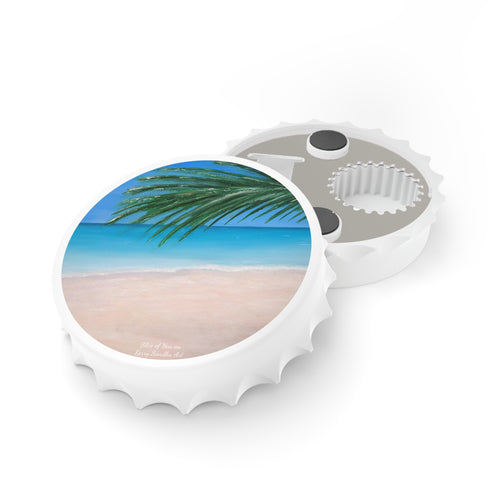 Plastic exterior w/ metallic bottom, magnetic back, 2 different opening mechanisms, matte finish. Art by Kerry Sandhu Art