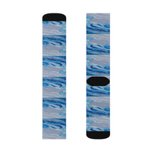 Load image into Gallery viewer, Step out in style with these funky socks! 3 sizes. Ribbed tube, cushioned bottoms, sublimated print by Kerry Sandhu Art
