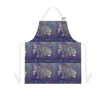 Load image into Gallery viewer, Apron - lightweight, silky finish 100% polyester, two front pockets. Many original artwork designs by Kerry Sandhu Art
