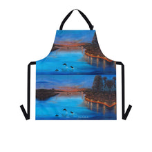 Load image into Gallery viewer, Apron - lightweight, silky finish 100% polyester, two front pockets. Many original artwork designs by Kerry Sandhu Art
