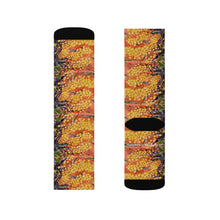 Load image into Gallery viewer, Step out in style with these funky socks! 3 sizes. Ribbed tube, cushioned bottoms, sublimated print by Kerry Sandhu Art
