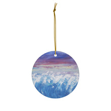 Load image into Gallery viewer, Original artwork front, description on back. Thick high-quality porcelain. 7cm diameter. Comes w/ ribbon by Kerry Sandhu Art
