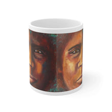 Load image into Gallery viewer, 11oz BPA, lead-free, microwave/dishwasher safe, white ceramic, vivid colours. Many original artworks by Kerry Sandhu Art
