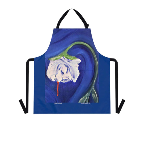 Apron - lightweight, silky finish 100% polyester, two front pockets. Many original artwork designs by Kerry Sandhu Art