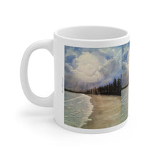 Load image into Gallery viewer, 11oz BPA, lead-free, microwave/dishwasher safe, white ceramic, vivid colours. Many original artworks by Kerry Sandhu Art
