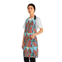 Load image into Gallery viewer, Apron - lightweight, silky finish 100% polyester, two front pockets. Many original artwork designs by Kerry Sandhu Art
