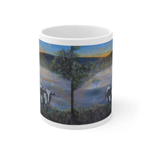 Load image into Gallery viewer, 11oz BPA, lead-free, microwave/dishwasher safe, white ceramic, vivid colours. Many original artworks by Kerry Sandhu Art
