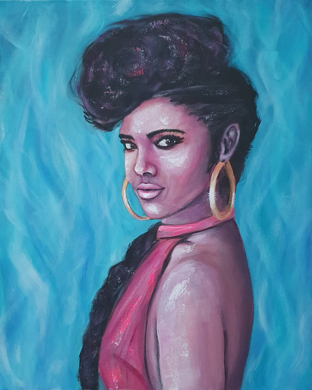 'Girl On Fire' - ORIGINAL ARTWORK - by Kerry Sandhu Art