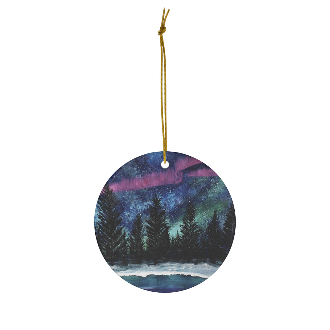 Original artwork front, description on back. Thick high-quality porcelain. 7cm diameter. Comes w/ ribbon by Kerry Sandhu Art