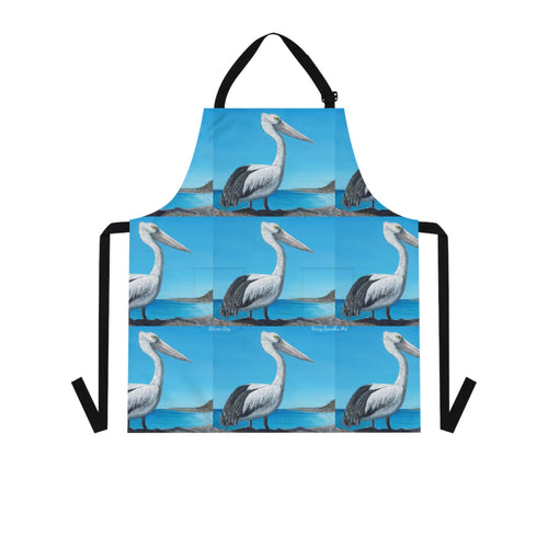 Apron - lightweight, silky finish 100% polyester, two front pockets. Many original artwork designs by Kerry Sandhu Art