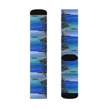 Load image into Gallery viewer, Step out in style with these funky socks! 3 sizes. Ribbed tube, cushioned bottoms, sublimated print by Kerry Sandhu Art
