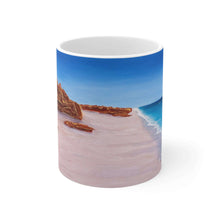 Load image into Gallery viewer, 11oz BPA, lead-free, microwave/dishwasher safe, white ceramic, vivid colours. Many original artworks by Kerry Sandhu Art
