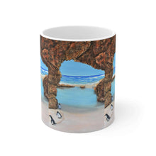 Load image into Gallery viewer, 11oz BPA, lead-free, microwave/dishwasher safe, white ceramic, vivid colours. Many original artworks by Kerry Sandhu Art
