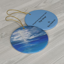 Load image into Gallery viewer, Original artwork front, description on back. Thick high-quality porcelain. 7cm diameter. Comes w/ ribbon by Kerry Sandhu Art
