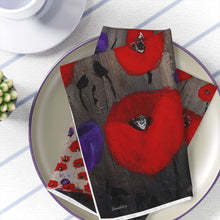 Load image into Gallery viewer, Soft to touch microfiber polyester, printed on top with non-printed white bottom, 4-piece napkin sets by Kerry Sandhu Art
