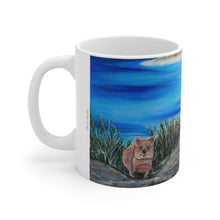 Load image into Gallery viewer, 11oz BPA, lead-free, microwave/dishwasher safe, white ceramic, vivid colours. Many original artworks by Kerry Sandhu Art
