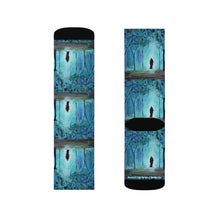 Load image into Gallery viewer, Step out in style with these funky socks! 3 sizes. Ribbed tube, cushioned bottoms, sublimated print by Kerry Sandhu Art
