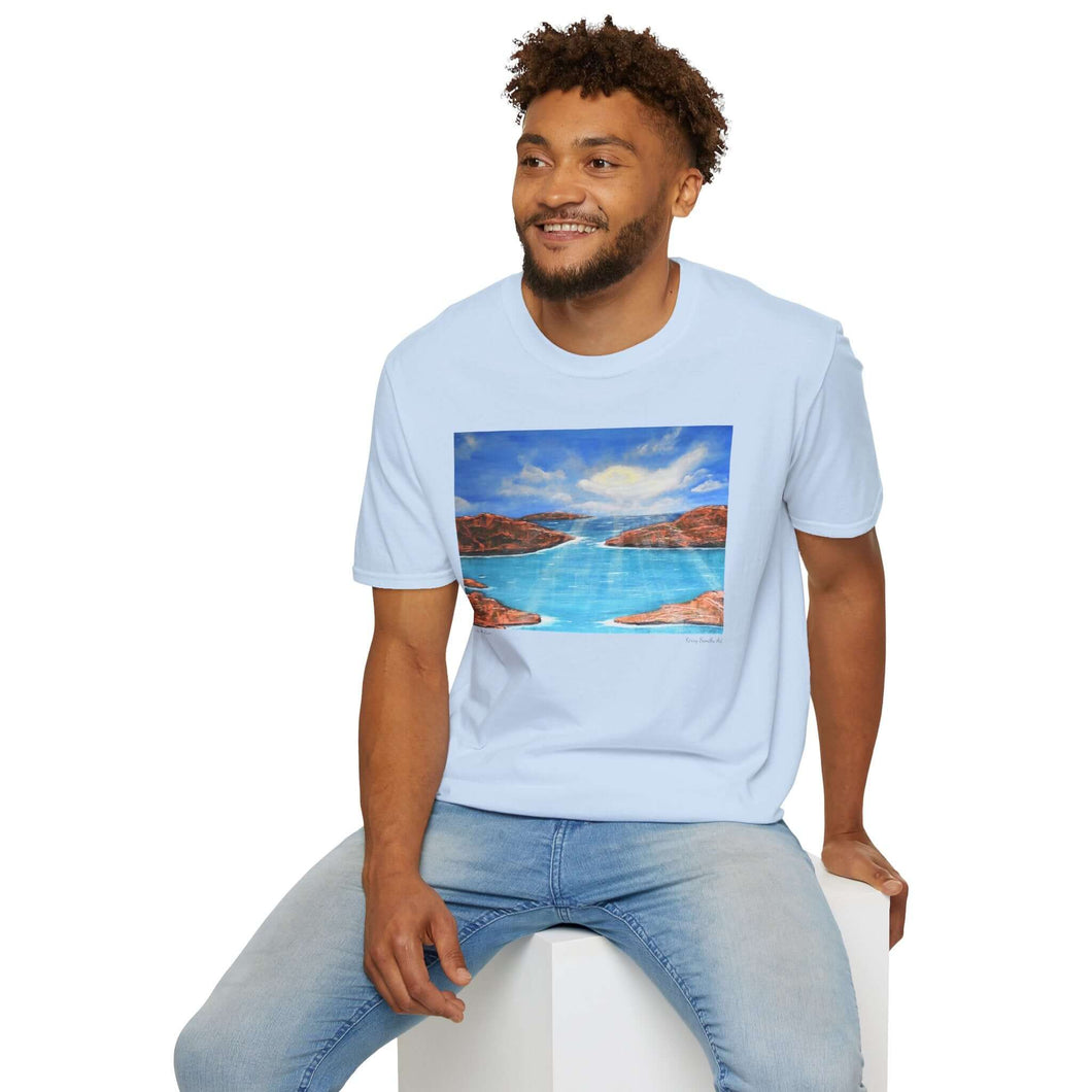 T-Shirt made from very soft materials, no side seams. Feels like bliss to wear! Many designs by Kerry Sandhu Art