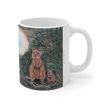 Load image into Gallery viewer, 11oz BPA, lead-free, microwave/dishwasher safe, white ceramic, vivid colours. Many original artworks by Kerry Sandhu Art
