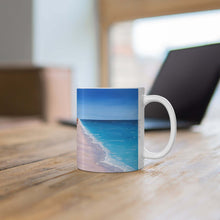 Load image into Gallery viewer, 11oz BPA, lead-free, microwave/dishwasher safe, white ceramic, vivid colours. Many original artworks by Kerry Sandhu Art
