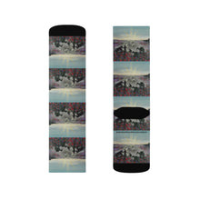 Load image into Gallery viewer, Step out in style with these funky socks! 3 sizes. Ribbed tube, cushioned bottoms, sublimated print by Kerry Sandhu Art
