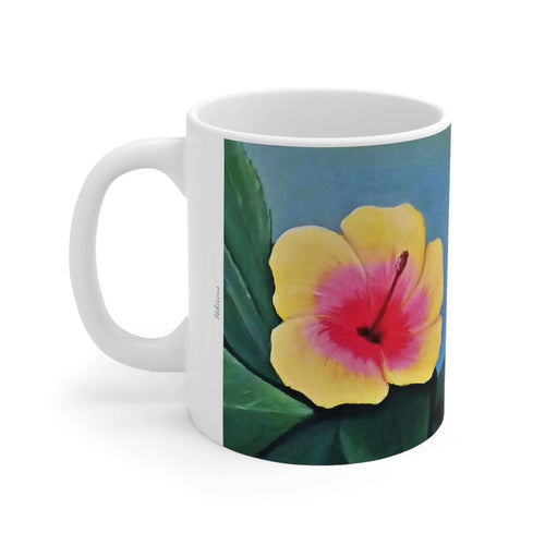 11oz BPA, lead-free, microwave/dishwasher safe, white ceramic, vivid colours. Many original artworks by Kerry Sandhu Art