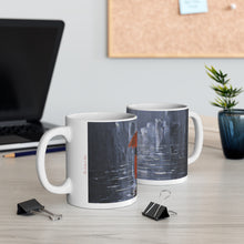 Load image into Gallery viewer, 11oz BPA, lead-free, microwave/dishwasher safe, white ceramic, vivid colours. Many original artworks by Kerry Sandhu Art
