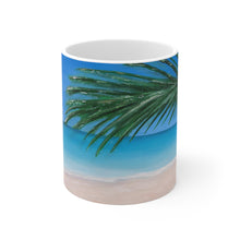 Load image into Gallery viewer, 11oz BPA, lead-free, microwave/dishwasher safe, white ceramic, vivid colours. Many original artworks by Kerry Sandhu Art
