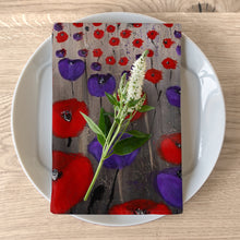 Load image into Gallery viewer, Soft to touch microfiber polyester, printed on top with non-printed white bottom, 4-piece napkin sets by Kerry Sandhu Art

