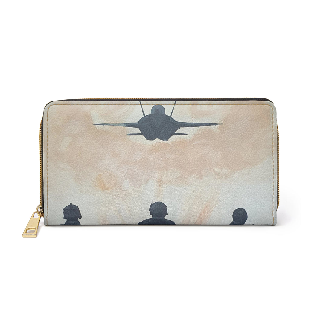 The Dust of Uruzgan (with Jet) - ZIPPER WALLET - Designed from original Anzac Day Artwork - Red Poppies
