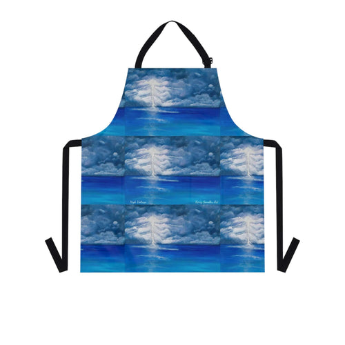 Apron - lightweight, silky finish 100% polyester, two front pockets. Many original artwork designs by Kerry Sandhu Art