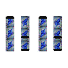 Load image into Gallery viewer, Step out in style with these funky socks! 3 sizes. Ribbed tube, cushioned bottoms, sublimated print by Kerry Sandhu Art
