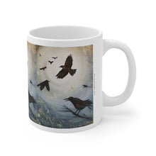 Load image into Gallery viewer, 11oz BPA, lead-free, microwave/dishwasher safe, white ceramic, vivid colours. Many original artworks by Kerry Sandhu Art
