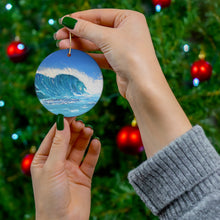 Load image into Gallery viewer, Original artwork front, description on back. Thick high-quality porcelain. 7cm diameter. Comes w/ ribbon by Kerry Sandhu Art
