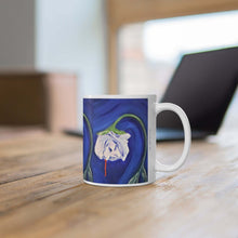 Load image into Gallery viewer, 11oz BPA, lead-free, microwave/dishwasher safe, white ceramic, vivid colours. Many original artworks by Kerry Sandhu Art
