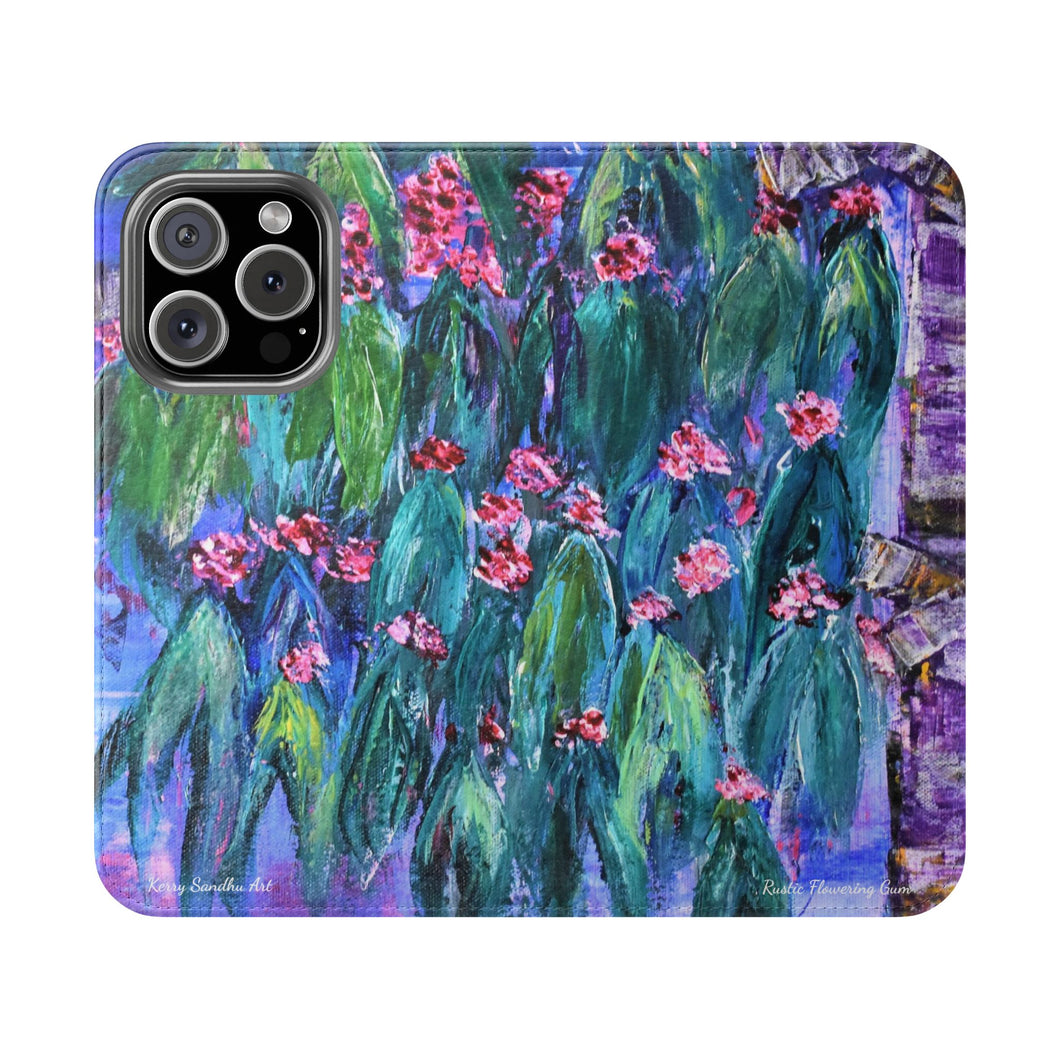 Rustic Flowering Gum - PHONE CASE WALLET - by Kerry Sandhu Art