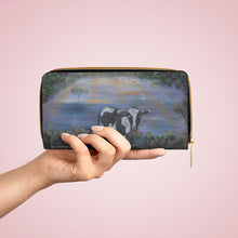 Load image into Gallery viewer, Pockets for cash, c/cards, coins, &amp; more. Stylish faux leather, lots of original artworks by Kerry Sandhu Art to choose from
