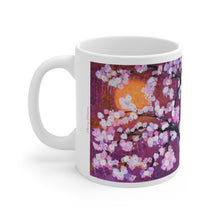Load image into Gallery viewer, 11oz BPA, lead-free, microwave/dishwasher safe, white ceramic, vivid colours. Many original artworks by Kerry Sandhu Art

