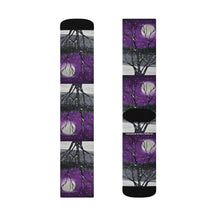 Load image into Gallery viewer, Step out in style with these funky socks! 3 sizes. Ribbed tube, cushioned bottoms, sublimated print by Kerry Sandhu Art
