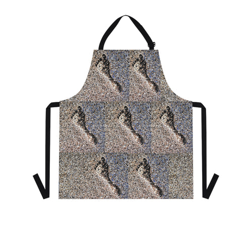 Apron - lightweight, silky finish 100% polyester, two front pockets. Many original artwork designs by Kerry Sandhu Art