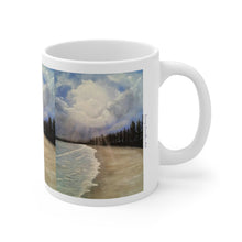 Load image into Gallery viewer, 11oz BPA, lead-free, microwave/dishwasher safe, white ceramic, vivid colours. Many original artworks by Kerry Sandhu Art
