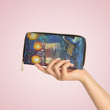Load image into Gallery viewer, Pockets for cash, c/cards, coins, &amp; more. Stylish faux leather, lots of original artworks by Kerry Sandhu Art to choose from
