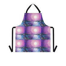 Load image into Gallery viewer, Apron - lightweight, silky finish 100% polyester, two front pockets. Many original artwork designs by Kerry Sandhu Art
