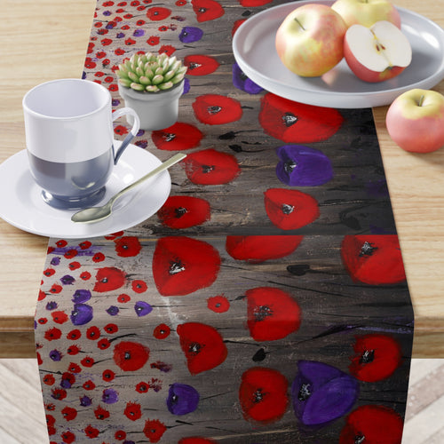 Table runner - Lightweight, hemmed, soft to touch, water-resistant. Vivid sublimated prints by Kerry Sandhu Art