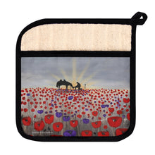Load image into Gallery viewer, Benedictus - POT HOLDER - Designed from original ANZAC Day artwork - red poppies

