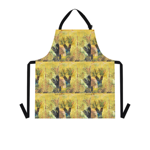 Apron - lightweight, silky finish 100% polyester, two front pockets. Many original artwork designs by Kerry Sandhu Art
