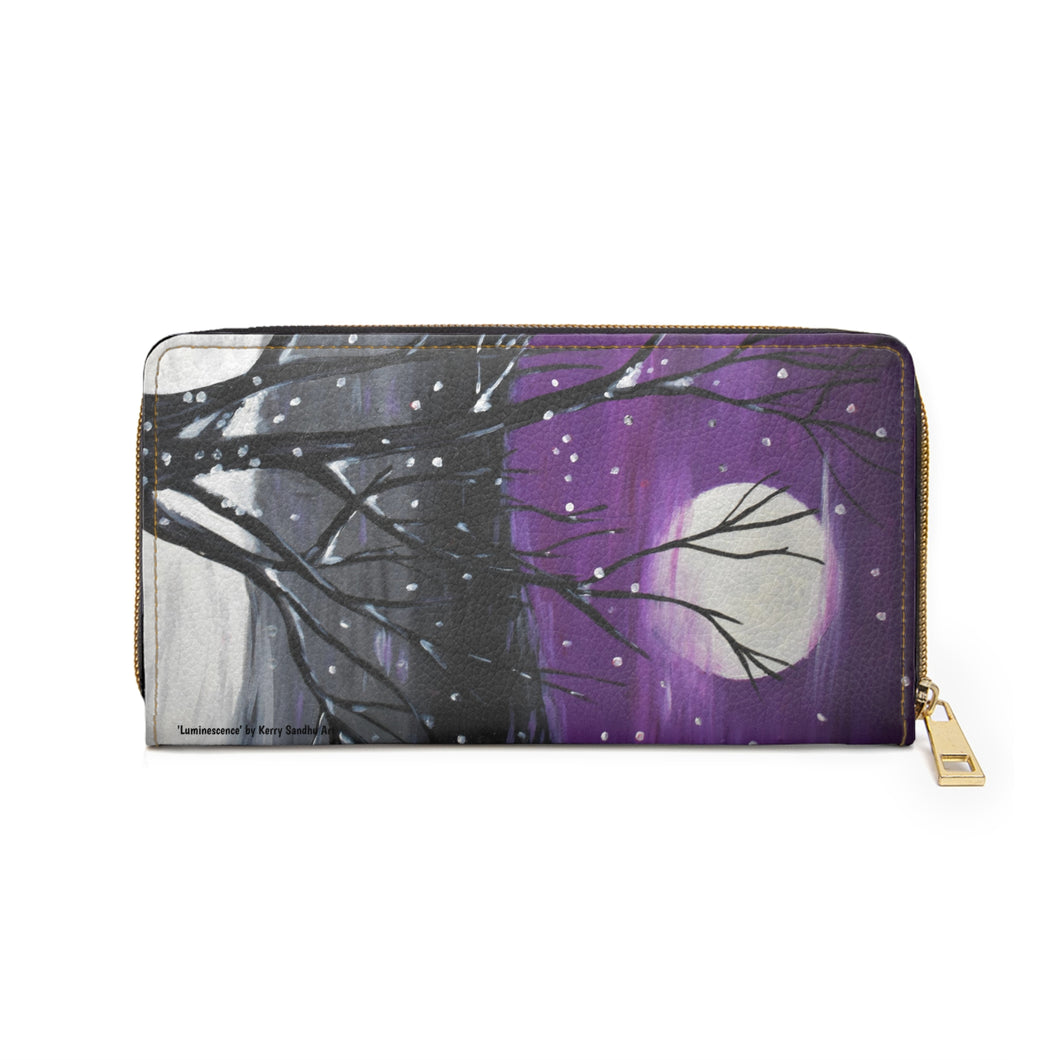 Pockets for cash, c/cards, coins, & more. Stylish faux leather, lots of original artworks by Kerry Sandhu Art to choose from