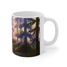 Load image into Gallery viewer, 11oz BPA, lead-free, microwave/dishwasher safe, white ceramic, vivid colours. Many original artworks by Kerry Sandhu Art
