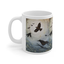 Load image into Gallery viewer, 11oz BPA, lead-free, microwave/dishwasher safe, white ceramic, vivid colours. Many original artworks by Kerry Sandhu Art
