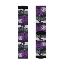 Load image into Gallery viewer, Step out in style with these funky socks! 3 sizes. Ribbed tube, cushioned bottoms, sublimated print by Kerry Sandhu Art
